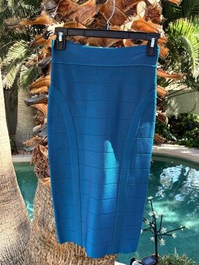 Bebe Turquoise Bandage Pencil Skirt - Women